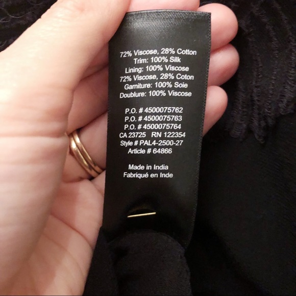 Aritzia Wilfred Black Tropical Print Sheer Blouse - Picture 5 of 10